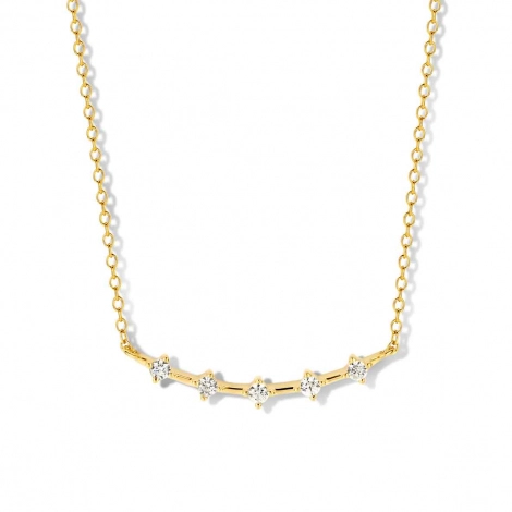 Collier Argent plaqu or - serti de Zirconium - Naiomy