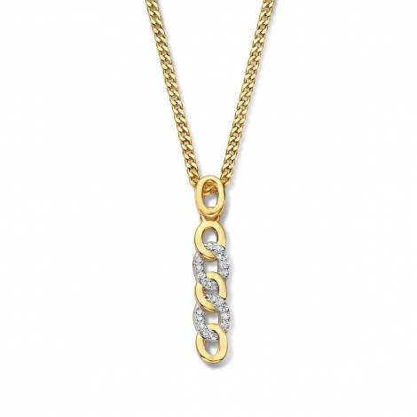 Collier Argent plaqu or - serti de Zirconium - Naiomy  combiner