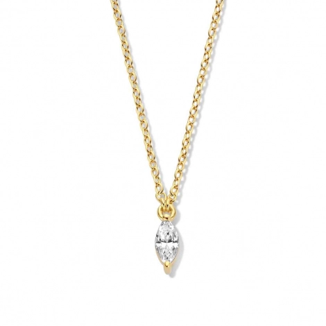 Collier Argent plaqu or serti de Zirconium - Naiomy