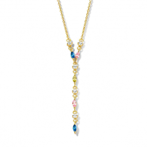 Collier Argent plaqu or serti de Zirconium - Naiomy  combiner