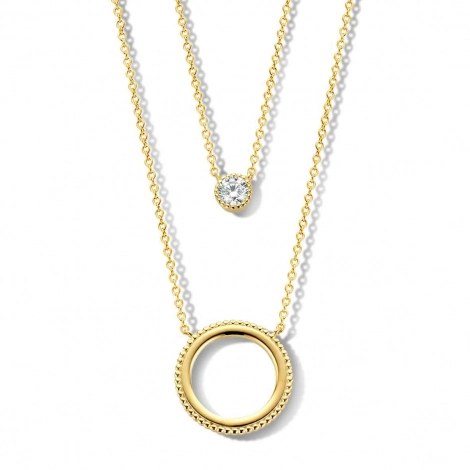Collier Argent plaqu or serti de Zirconium - Naiomy