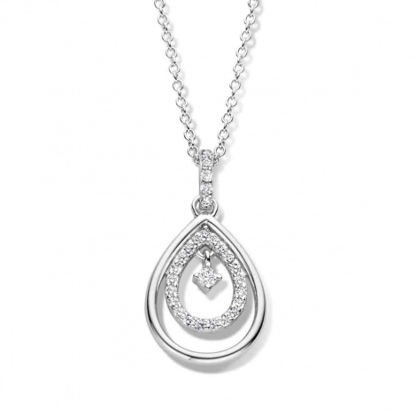 Collier Argent serti d'oxydes de zirconium - Naiomy