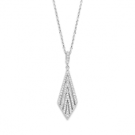 Collier Argent serti d'oxydes de zirconium - Naiomy  combiner