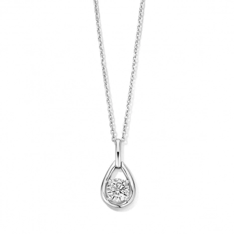 Collier Argent serti d'un zirconium - Naiomy