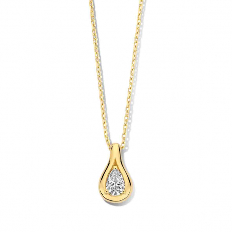 Collier Argent serti d'un zirconium - Naiomy
