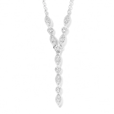 Collier Argent serti de Zirconium - Naiomy