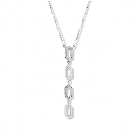 Collier Argent serti de Zirconium - Naiomy
