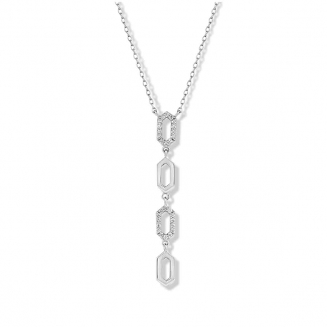 Collier Argent serti de Zirconium - Naiomy  combiner