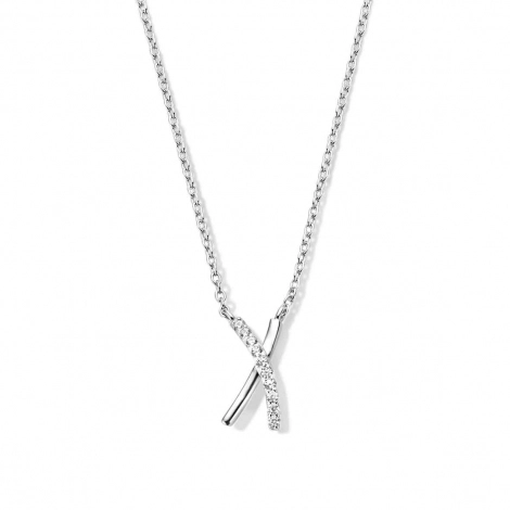 Collier Argent serti de Zirconium - Naiomy