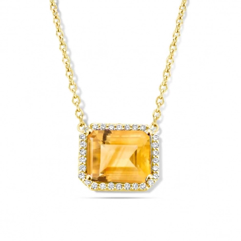 Collier Citrine Jaune et diamants One More