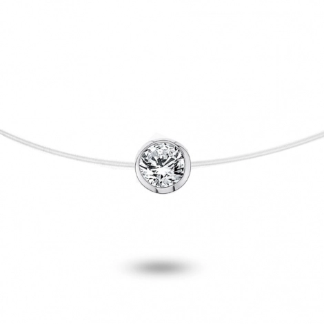 Collier diamant Nylon 0.10 ct serti clos