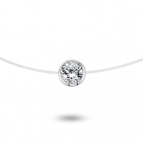 Collier diamant Nylon 0.15 ct serti clos