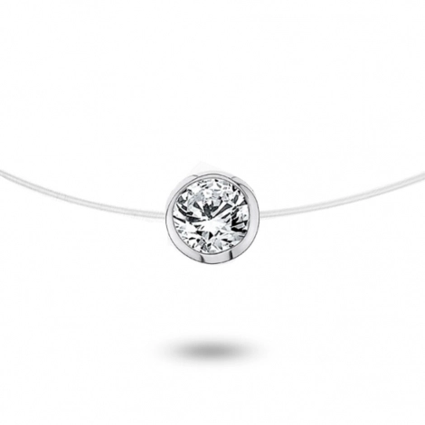 Collier diamant Nylon 0.20 ct serti clos