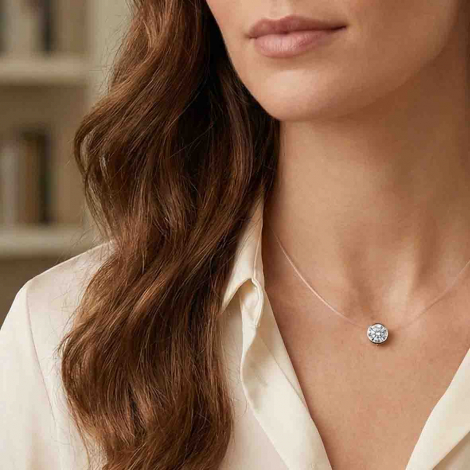 Collier diamant Nylon 0.30ct serti clos