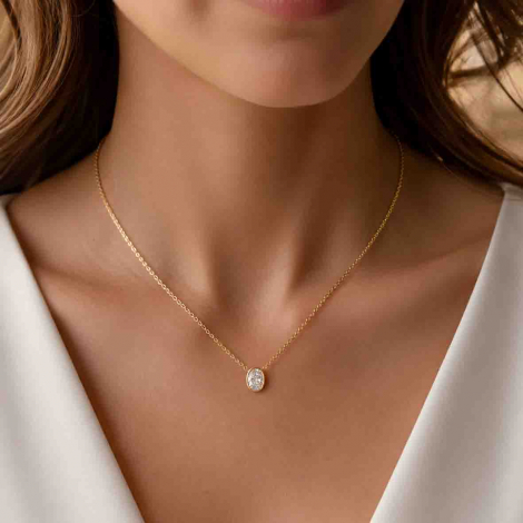 Collier diamant Ovale