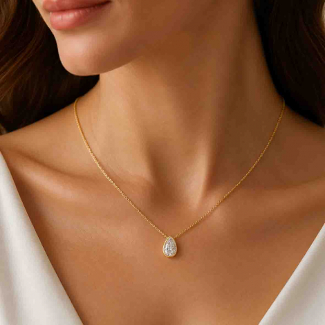 Collier diamant Poire