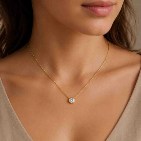 Collier diamant serti clos