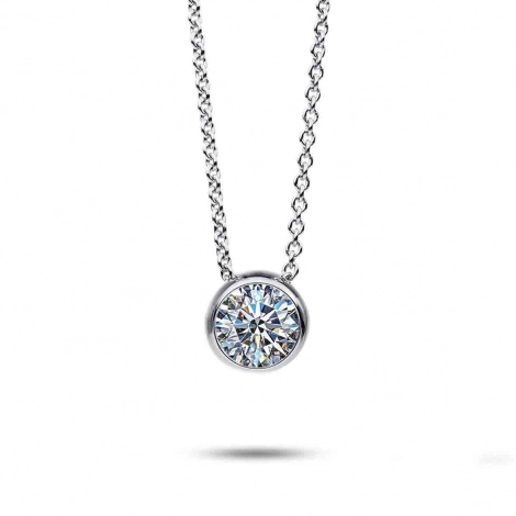 Collier Diamant Solitaire 0.10 ct Serti Clos