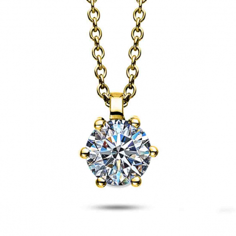 Collier En Or Intemporel Diamant 0 05 Ct main image 1