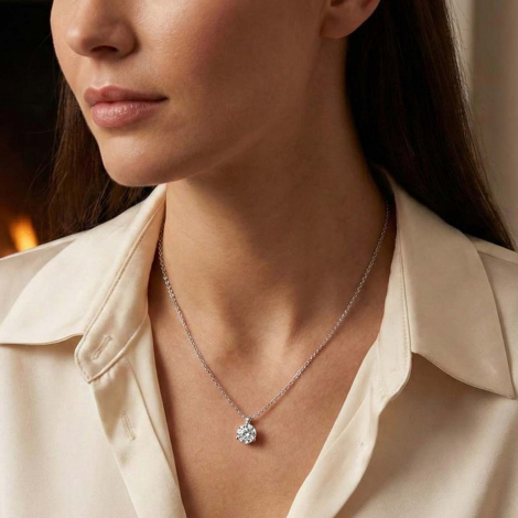 Collier diamant solitaire 