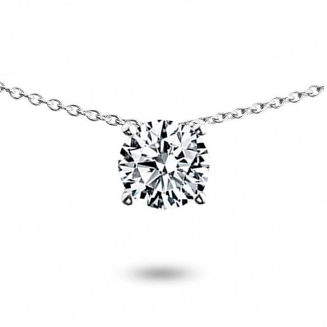 Collier diamant solitaire 0.50 ct serti griffes