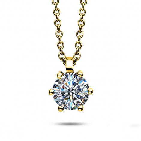 Collier Diamant Solitaire - 6 Griffes