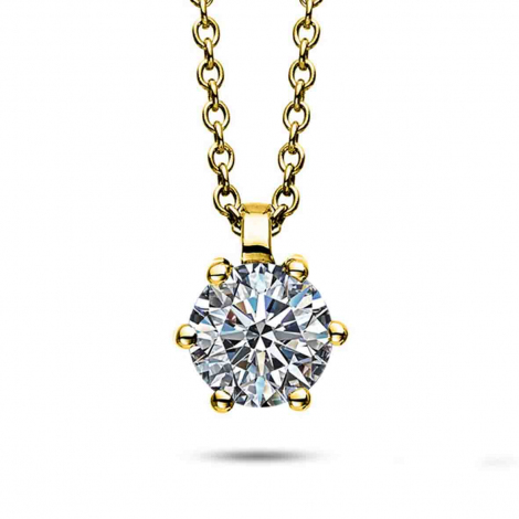 Collier Diamant Solitaire - 6 Griffes