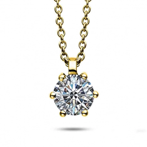 Collier Diamant Solitaire - 6 Griffes