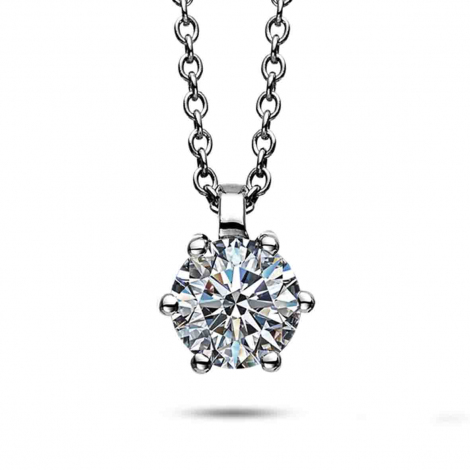 Collier Diamant Solitaire - 6 Griffes