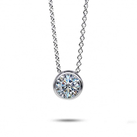 Collier Diamant Solitaire - Serti Clos