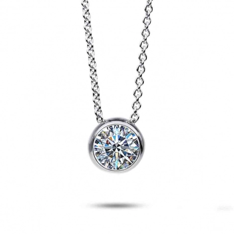 Collier Diamant Solitaire - Serti Clos