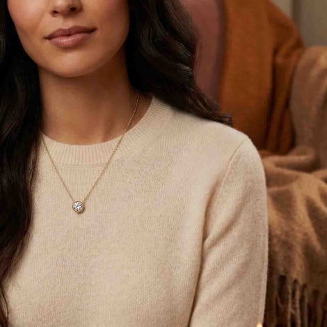 Collier Diamant Solitaire - Serti Clos