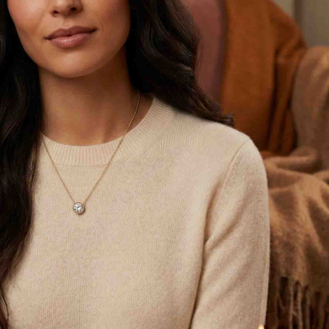 Collier Diamant Solitaire - Serti Clos