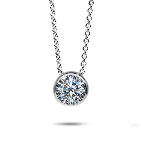 Collier Diamant Solitaire - Serti Clos