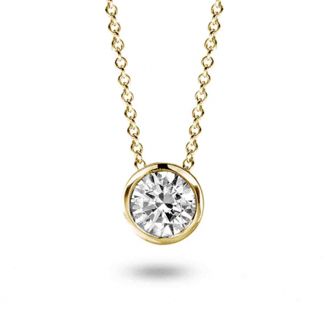Collier Diamant Solitaire - Serti Clos