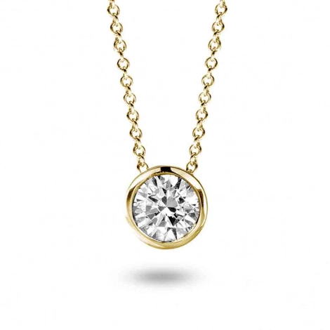 Collier Diamant Solitaire - Serti Clos
