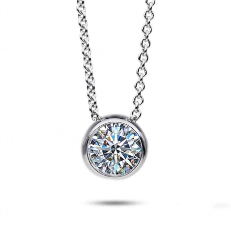 Collier Diamant Solitaire - Serti Clos