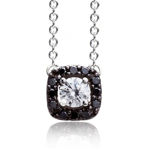 Collier diamants blanc et noirs One More