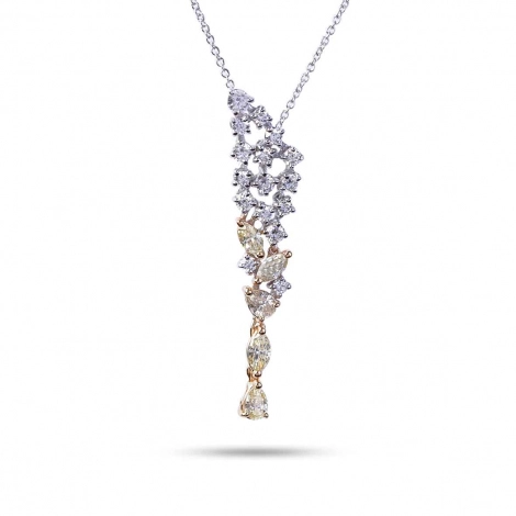 Collier Diamants blancs et jaunes