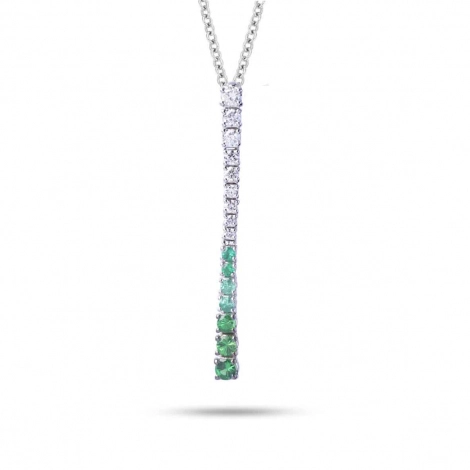Collier Diamants - Emeraudes et Topaze
