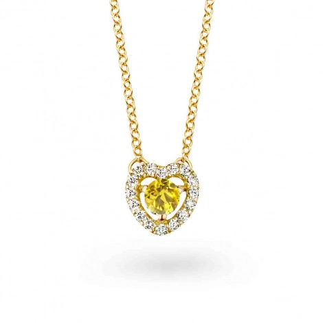 Collier diamants et saphir jaune - One More