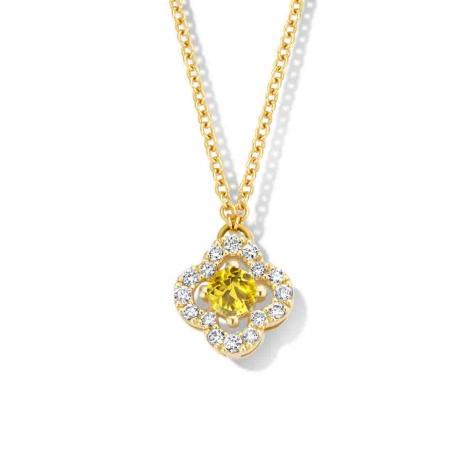 Collier diamants et saphir jaune - One More