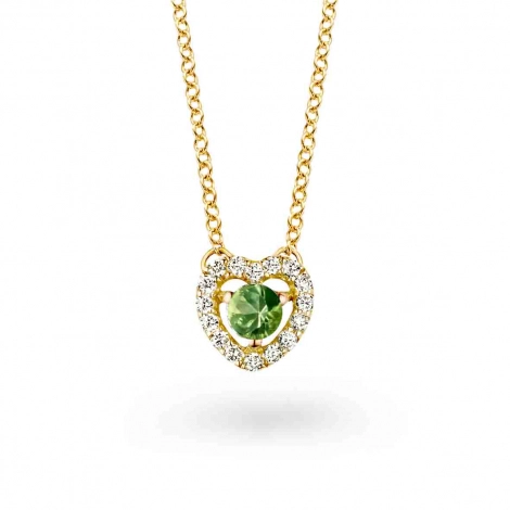Collier diamants et saphir vert - One More