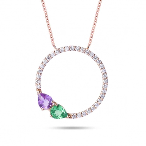Collier Diamants Saphir et Topaze