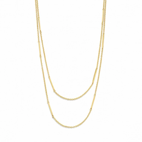 Collier double en argent - plaqu-or - Naiomy