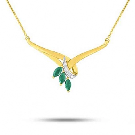 Collier Emeraude et diamants