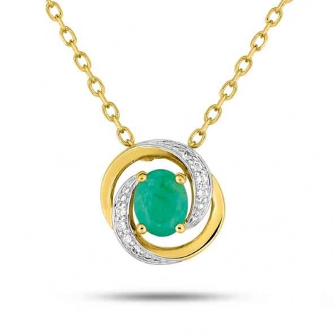 Collier Emeraude et oxydes