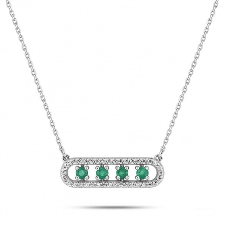 Collier Emeraude et Zirconium