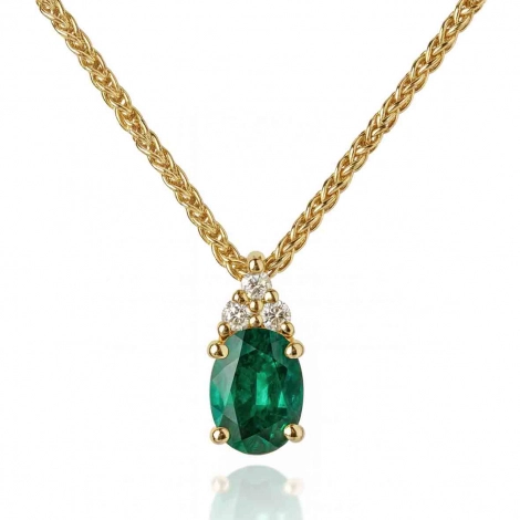 Collier meraude poire serti de diamants