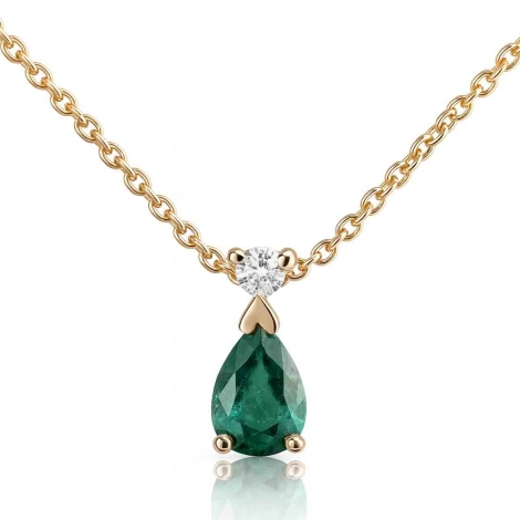 Collier Emeraude serti d'un diamant